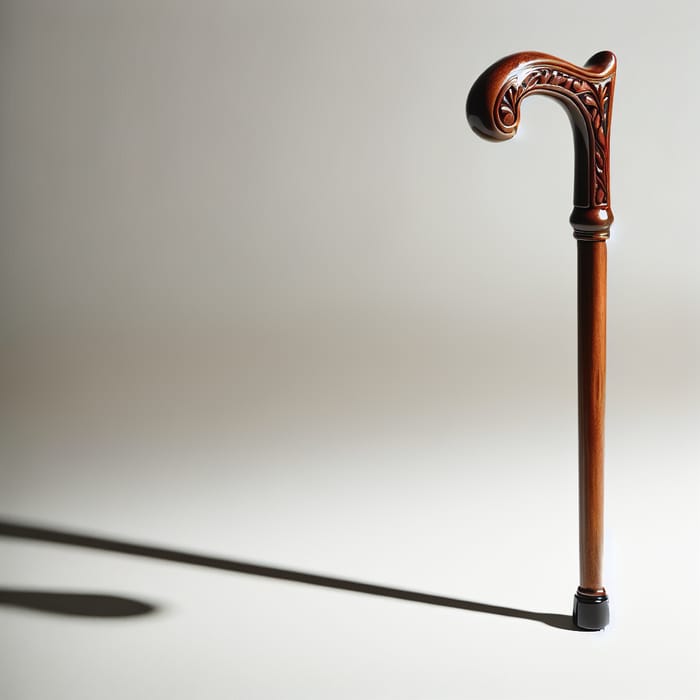 Handcrafted Wooden Cane with Elegant Carvings