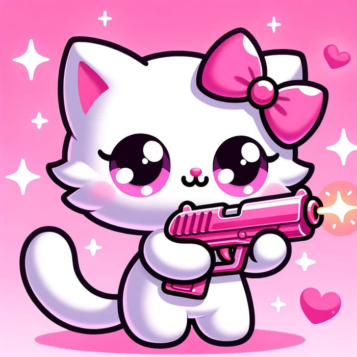 Hello Kitty with Pink Toy Gun | Playful Fun Imagery