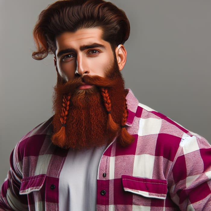 Fiery Red Beard Lumberjack Exuding Confidence & Strength