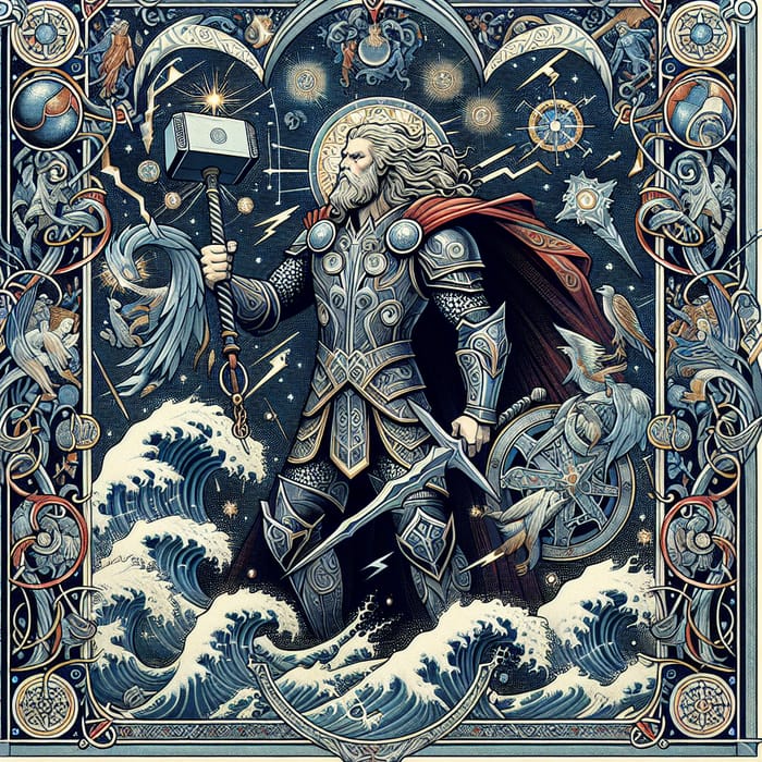 Epic Thor in Medieval Illuminated Manuscript Art | Norse Mythology Marvel