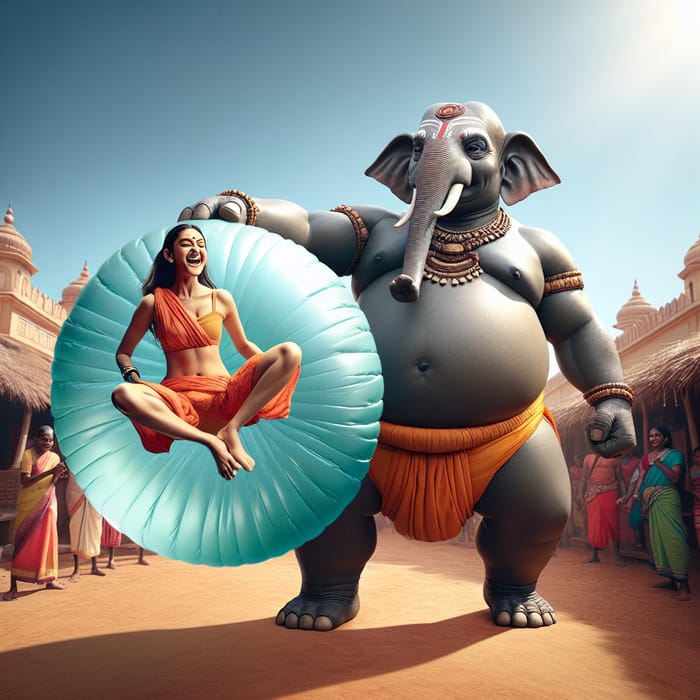 Ganesha Superhero Saves Village with Water-Filled Sphere