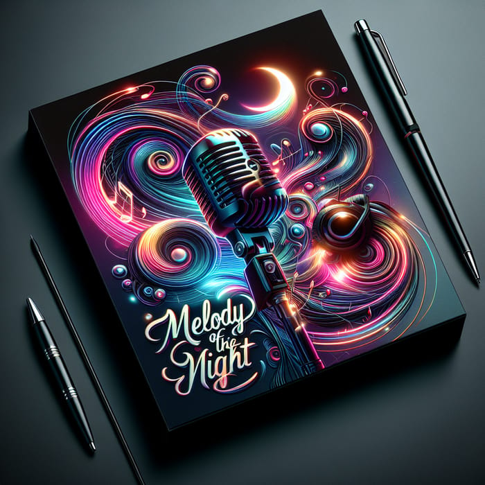 Dynamic Neon Album Cover Design | Melody of the Night