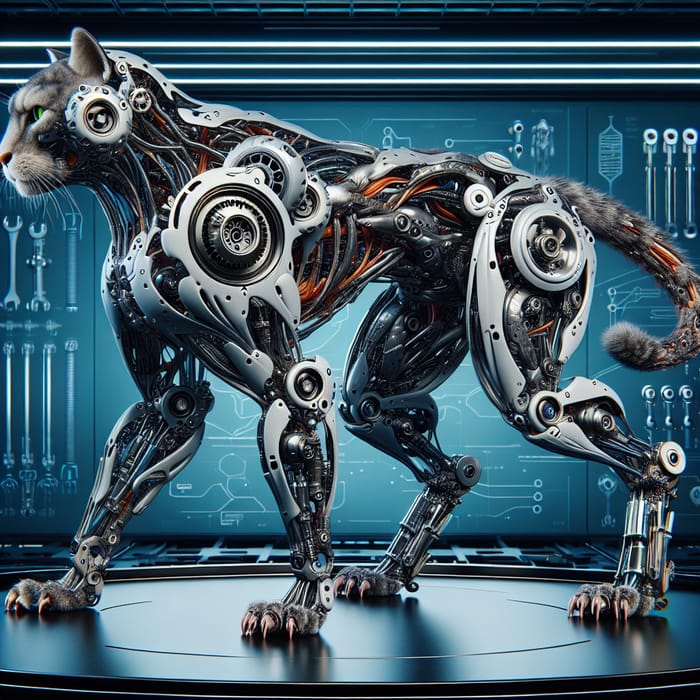 Bionik Cat with Human Anatomy | Futuristic Feline Machine