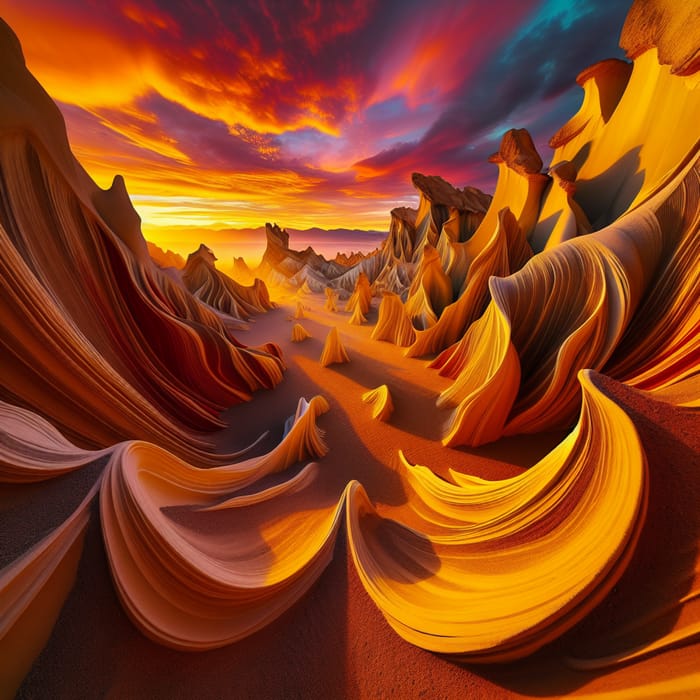Surreal Desert Landscape at Sunset | Dreamlike Art