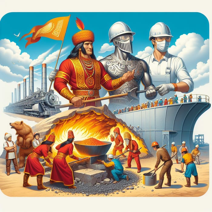 Ancient Kazakh Tribes & Modern Industry: Iron Extraction Celebration