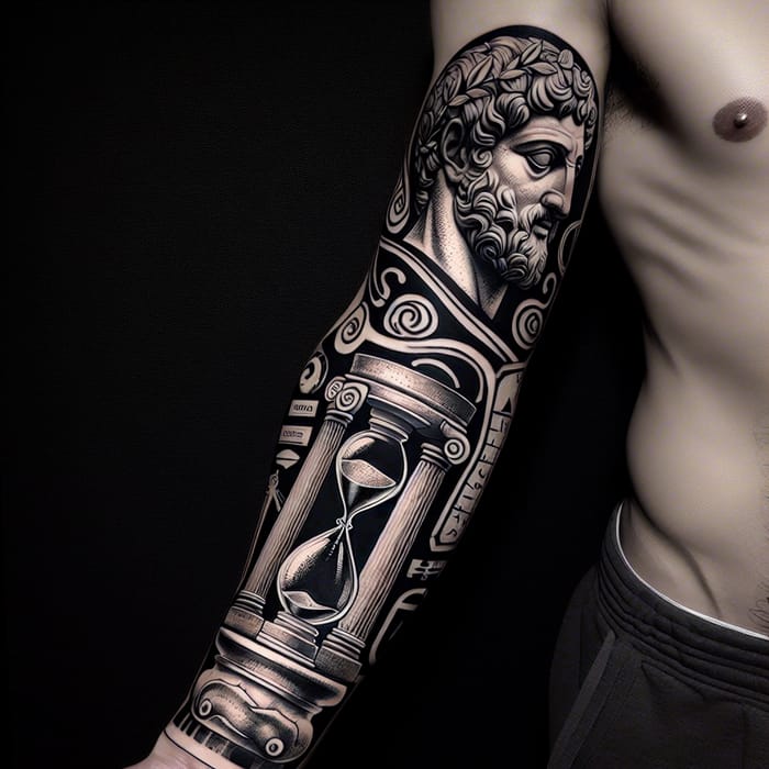 Stoic Philosophy Arm Tattoo: Ancient Wisdom Design