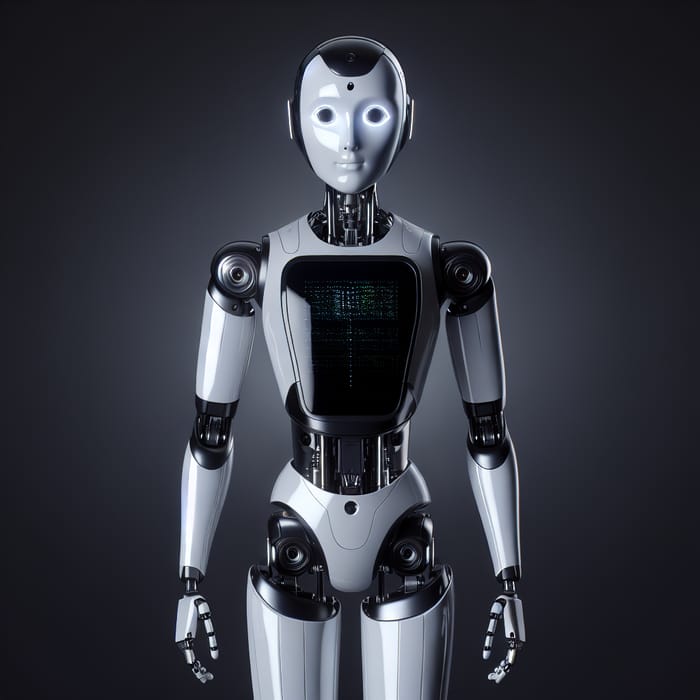 Standing AI Robot: Futuristic Design & Functionality