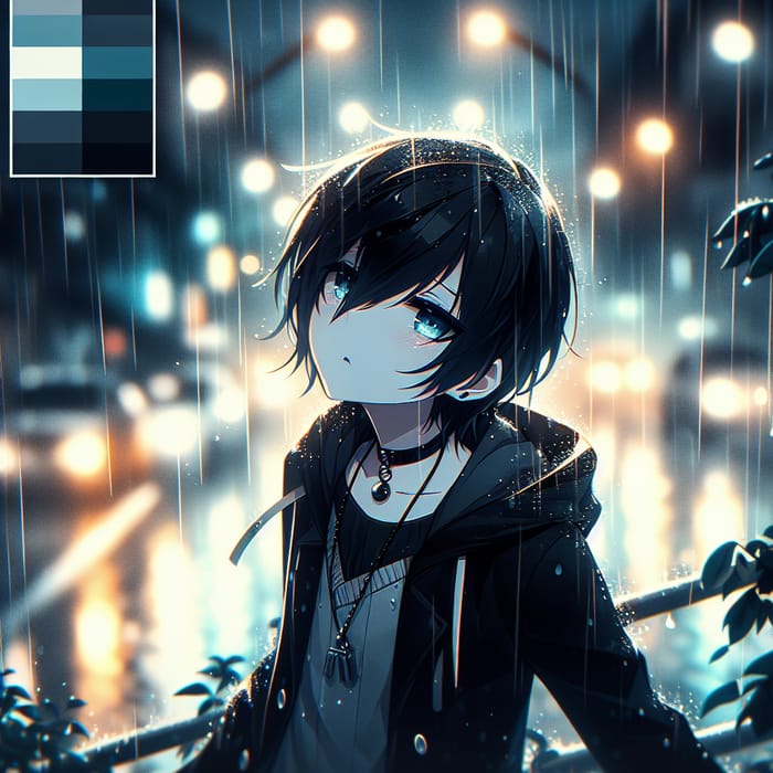 Emo Anime Girl in Rain | Dreams Under the Sky
