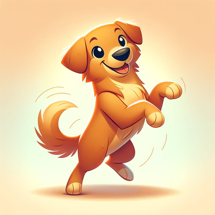 Joyful Dog Dancing Illustration