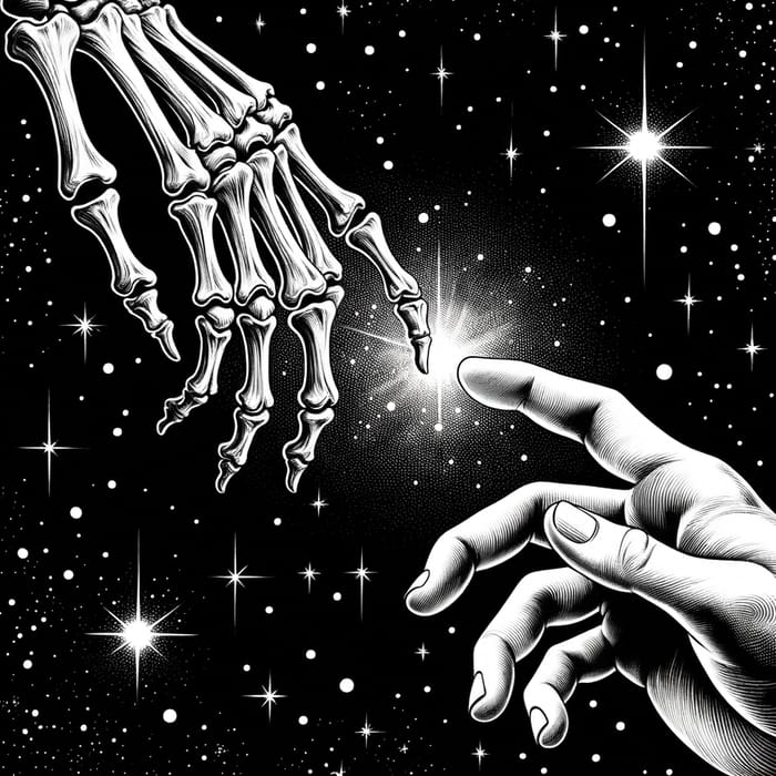 Contrasting Human Skeletal Hand and Fleshed Hand Reaching in Surrealistic Space
