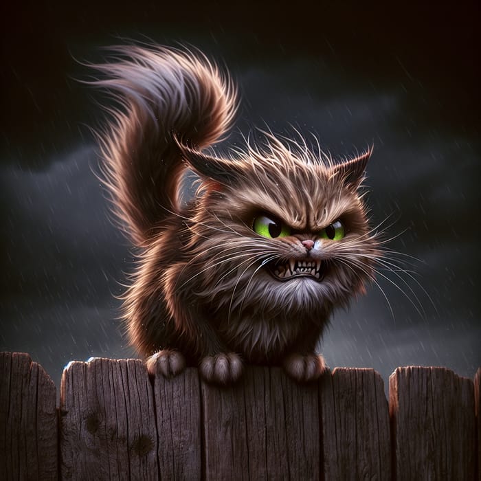 Angry Cat Illustration - Capturing Feline Fury
