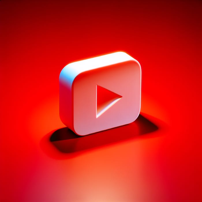 YouTube Logo Design in White on Glowing Red Background