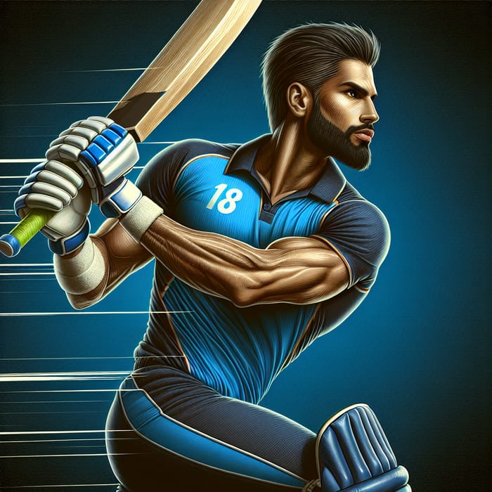 Virat Kohli - Accomplished Cricket Star in Blue Attire