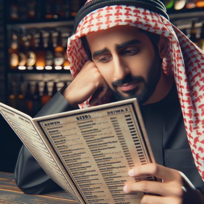 Man at Bar Faces Beer Selection Dilemma, Expresses Confusion