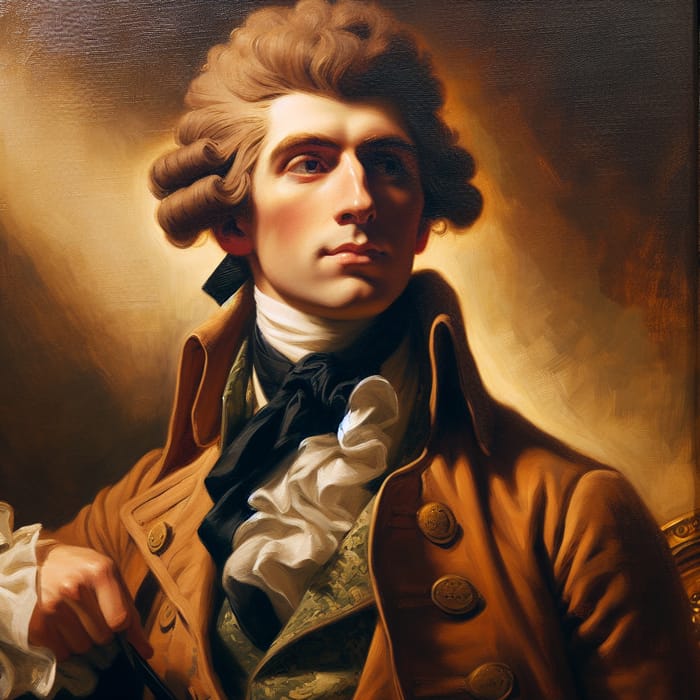 George Washington Oil Painting in Regal Pose - Historical Genre Scene