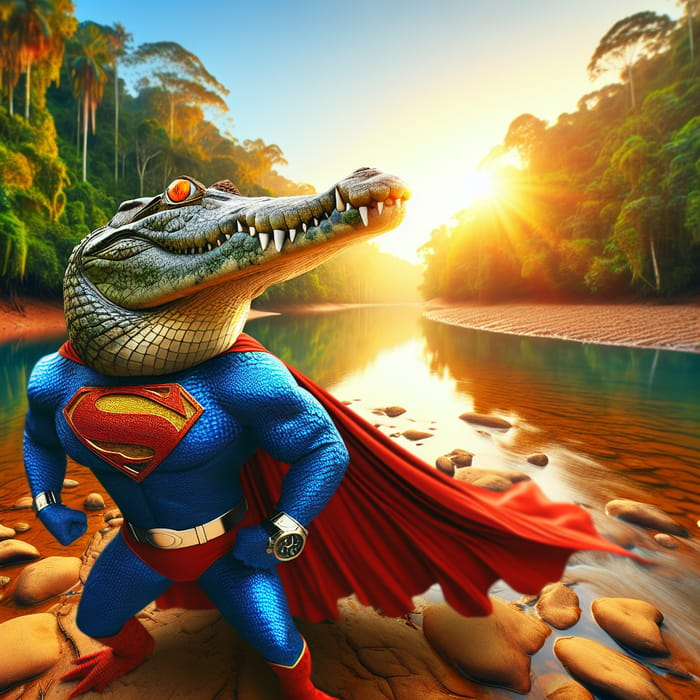 Crocodile Superman in Tropical Rainforest | Strength Pose