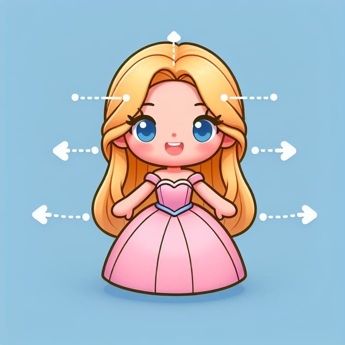 Emotive 3D Girl Doll Princess Model | Cartoon Character
