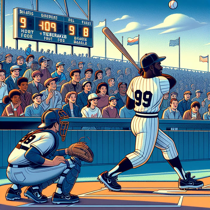Nostalgic 90s Baseball Scene: Batter at the Plate