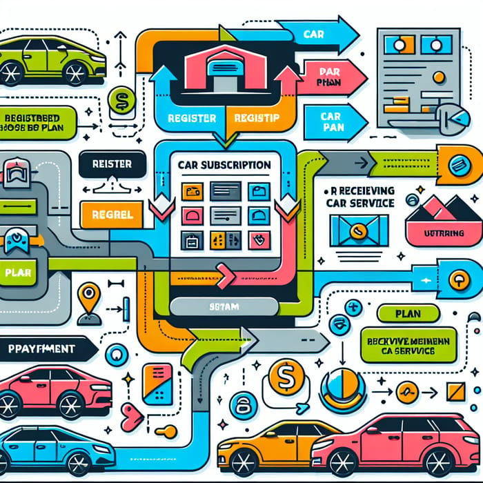 Car Subscription Services Infographic - Subscription Steps