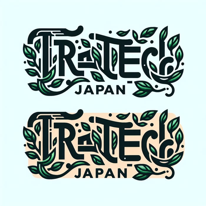 TRADETECH JAPAN Lettering Logo Design with Nature Elements