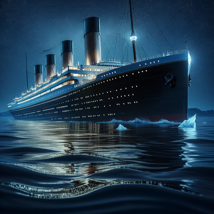 Titanic Descends: Luxurious Ship Sinking in Twilight