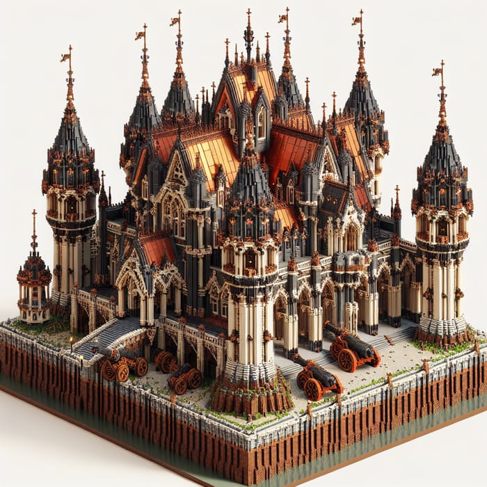 Impressive Modern Medieval Gothic Castle with Copper Roofs