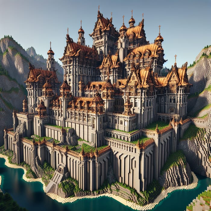 Impressive Medieval Castle on Hill in Minecraft 1.20