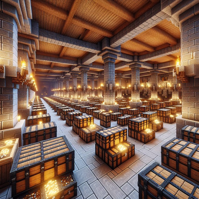 Impressive Minecraft Stone and Wood Treasure Room