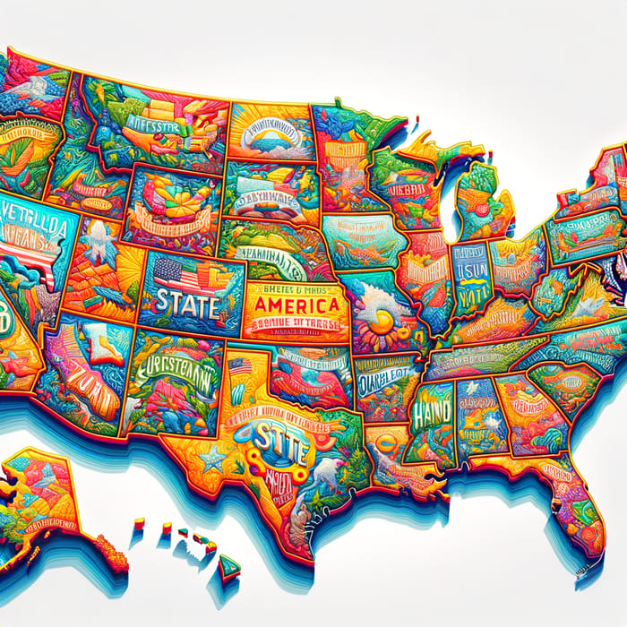Intricate USA Map | Optimistic State Borders
