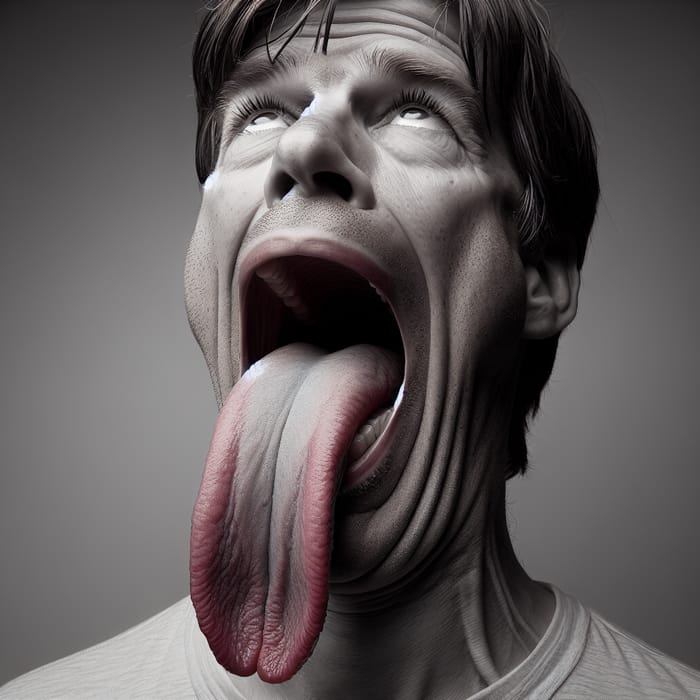 Caucasian Man from U.K. with Long Tongue - Astonishing View