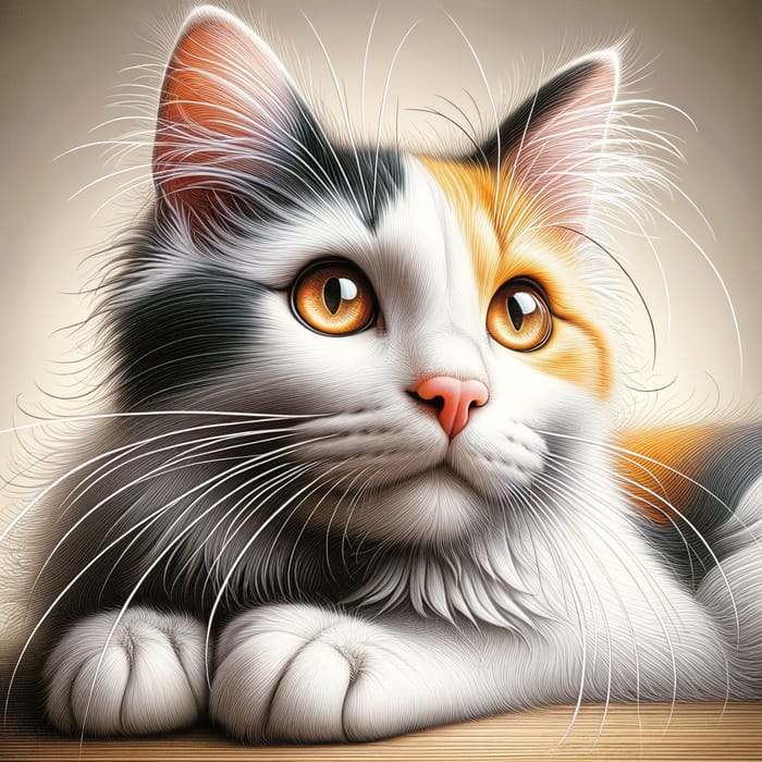 Realistic Cat Image: Elegant Whiskers, Fluffy Fur, Curious Eyes
