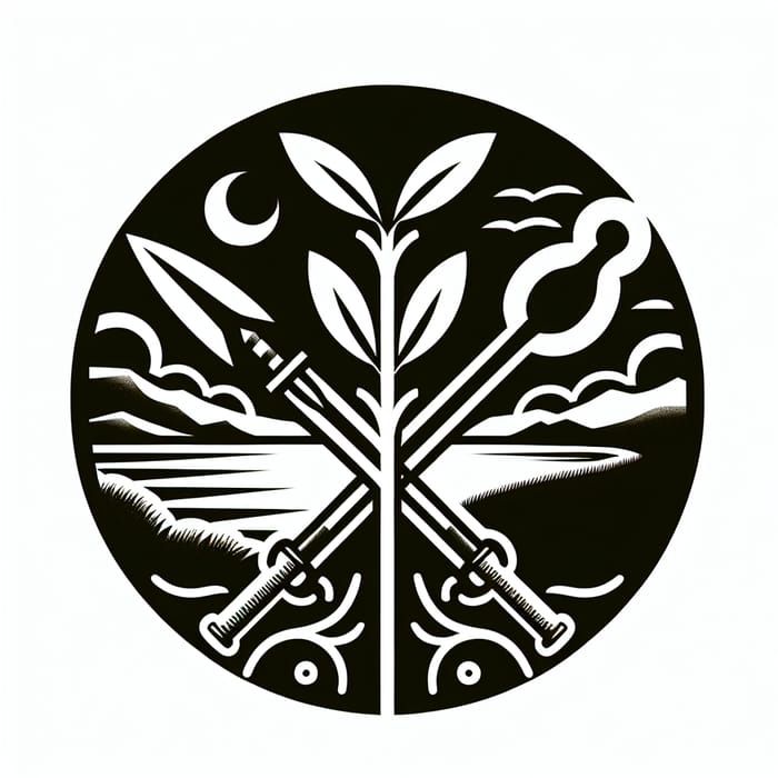 Orakau Battleground Logo | Maori Conflict & Peace Symbol