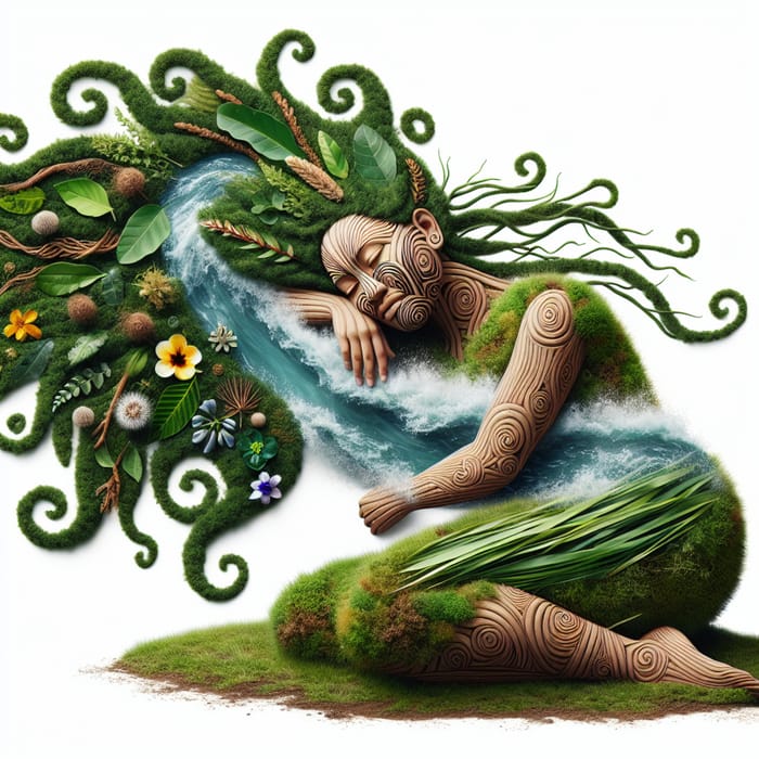 Papatuanuku Earth Mother: Nature Dress, River Hair