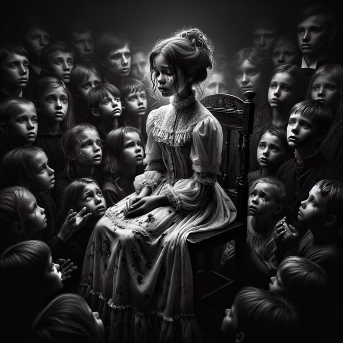 Emotional Victorian Girl in Dramatic Studio Portrait
