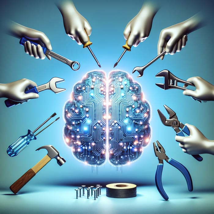 AI Mind with Surrounding Hand Tools: Visualizing Artificial Intelligence