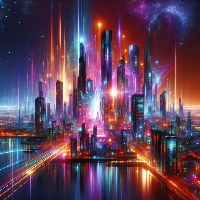 Futuristic Neon Phoenix Suns | Dynamic City Scape