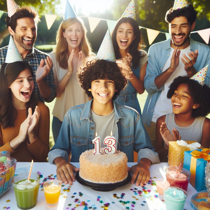 Diverse 13-Year-Old Boy Birthday Celebration