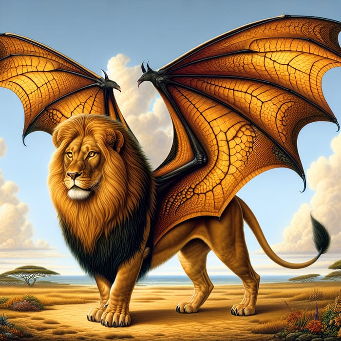 Majestic Lion with Bat Wings - Assertive Confidence