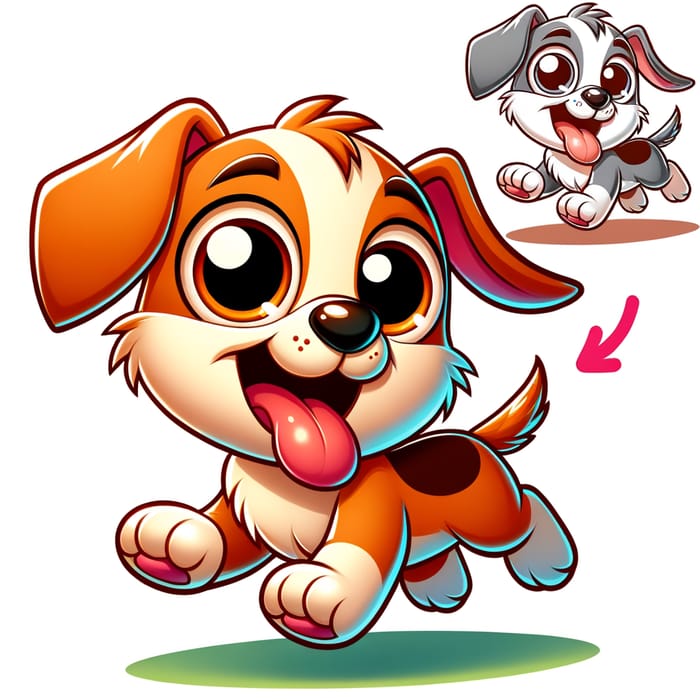 Playful Cartoon Dog Image: Fun and Vibrant Character Design