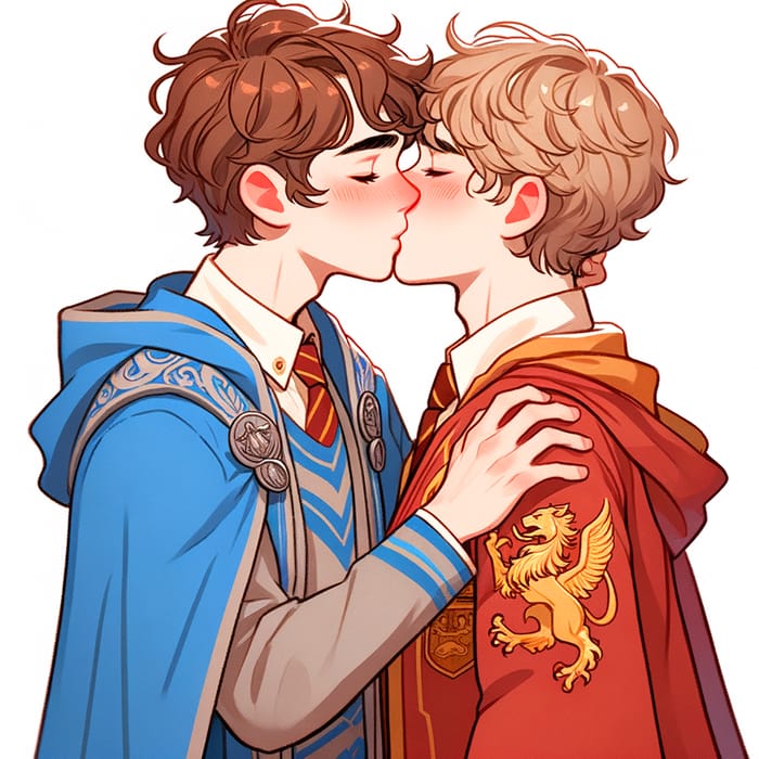 Ravenclaw Boy Kissing Gryffindor Boy: Unexpected Romance at School