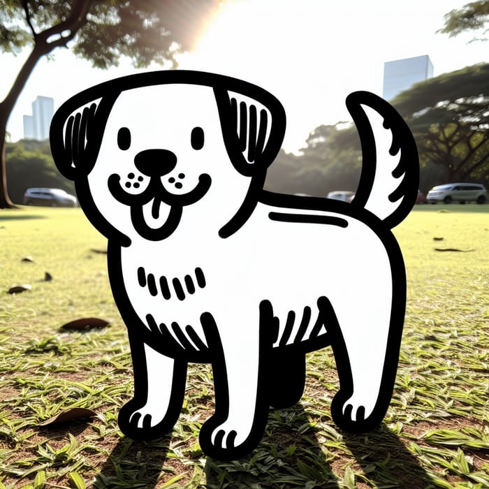Artline Dog: Capturing a Friendly Canine with a Bold Outline