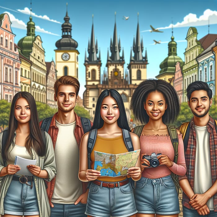Eastern Europe Student Trip: Diverse Group Portrait