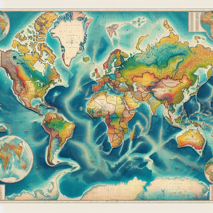 Colorful Mapamundi World Map Illustration