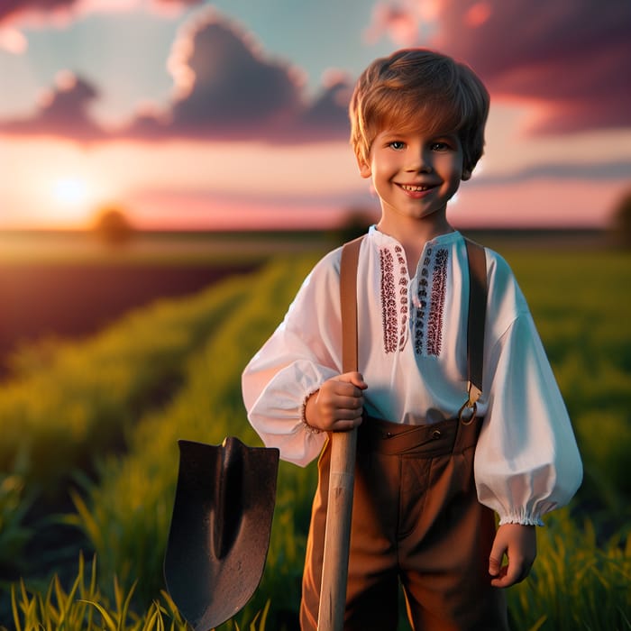 A Child in Farmer's Clothing: Embracing Nature's Beauty