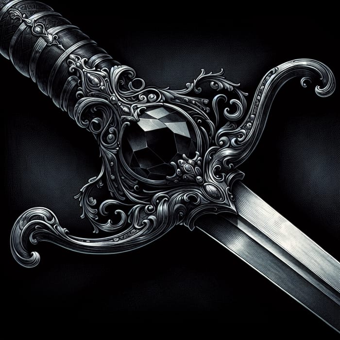 Cursed Rapier with Elegant Guard & Large Black Stone - Buy Now Cursed Rapier with Elegant Guard & Large Black Stone - Buy Now