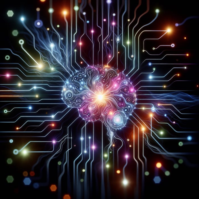 Neon Circuits: Abstract Representation of AI
