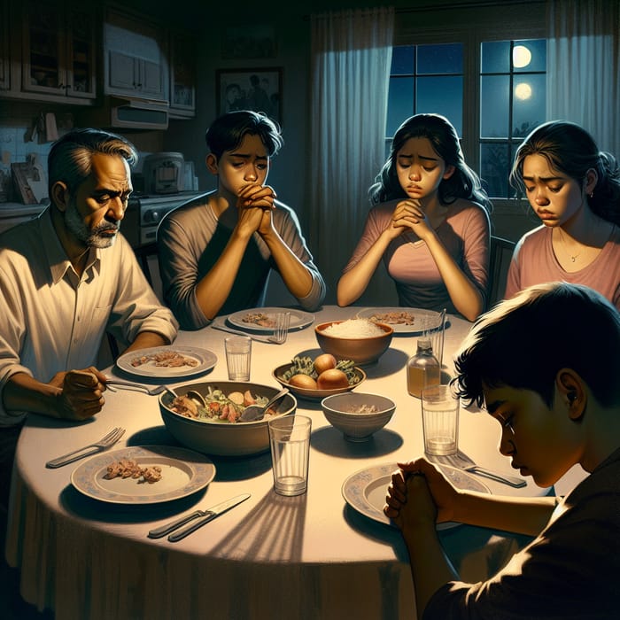 Illustration of Dysfunctional Family Struggling Due to Financial Hardship