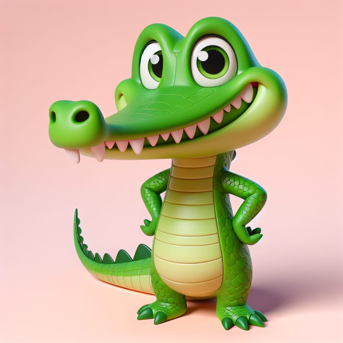 Playful Cartoon Crocodile 3D Model | Fun Reptile Character