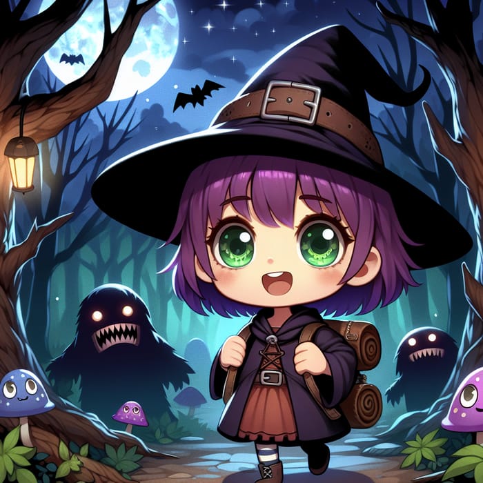 Little Witch's Adventure in a Dark Forest