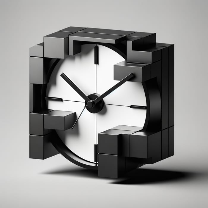 Minimalist Black & White Loft Clock | Angular Design